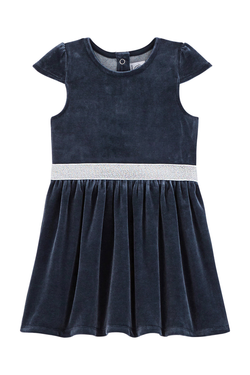 Velvet Dress - Navy Blue - Girl Child