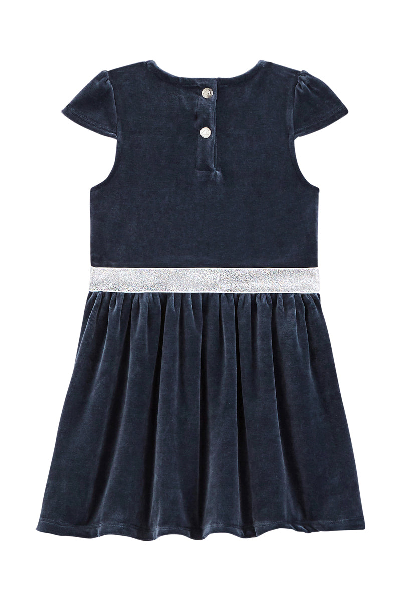 Velvet Dress - Navy Blue - Girl Child