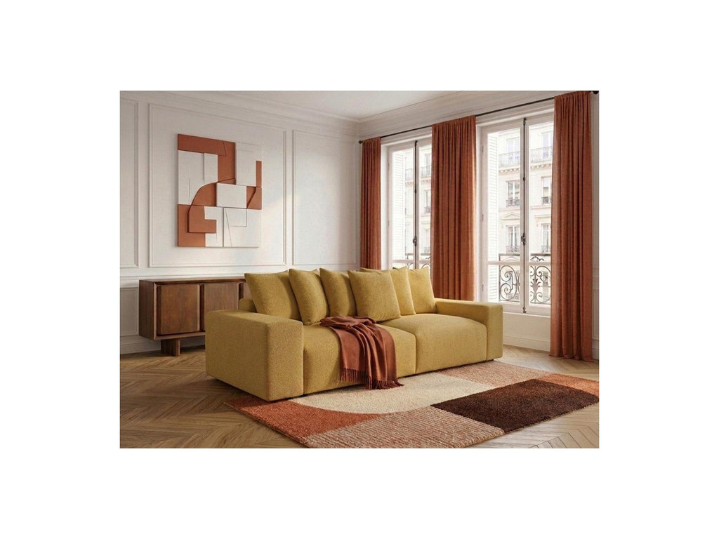 Voltaire - Fixed Straight 4-Seater Sofa - Mottled Fabric
