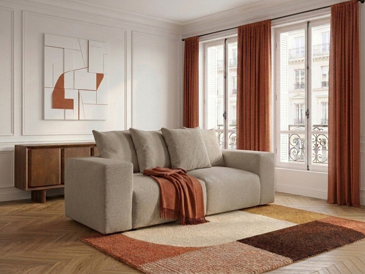 Voltaire - Canapé Droit Fixe Modulable - Tissu Chiné