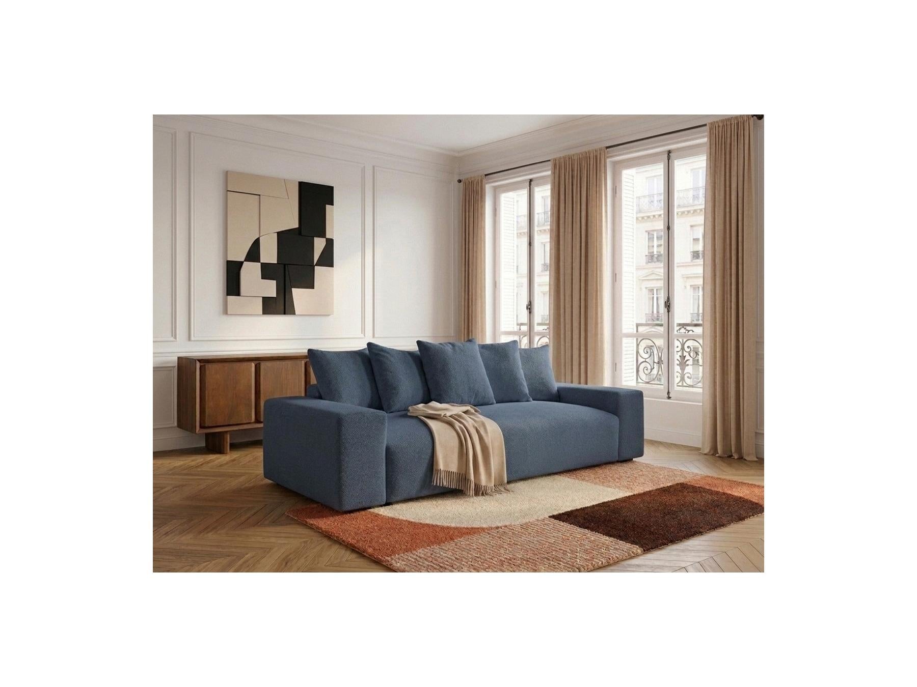 Voltaire - Canapé Droit Fixe 3 Places - Tissu Chiné