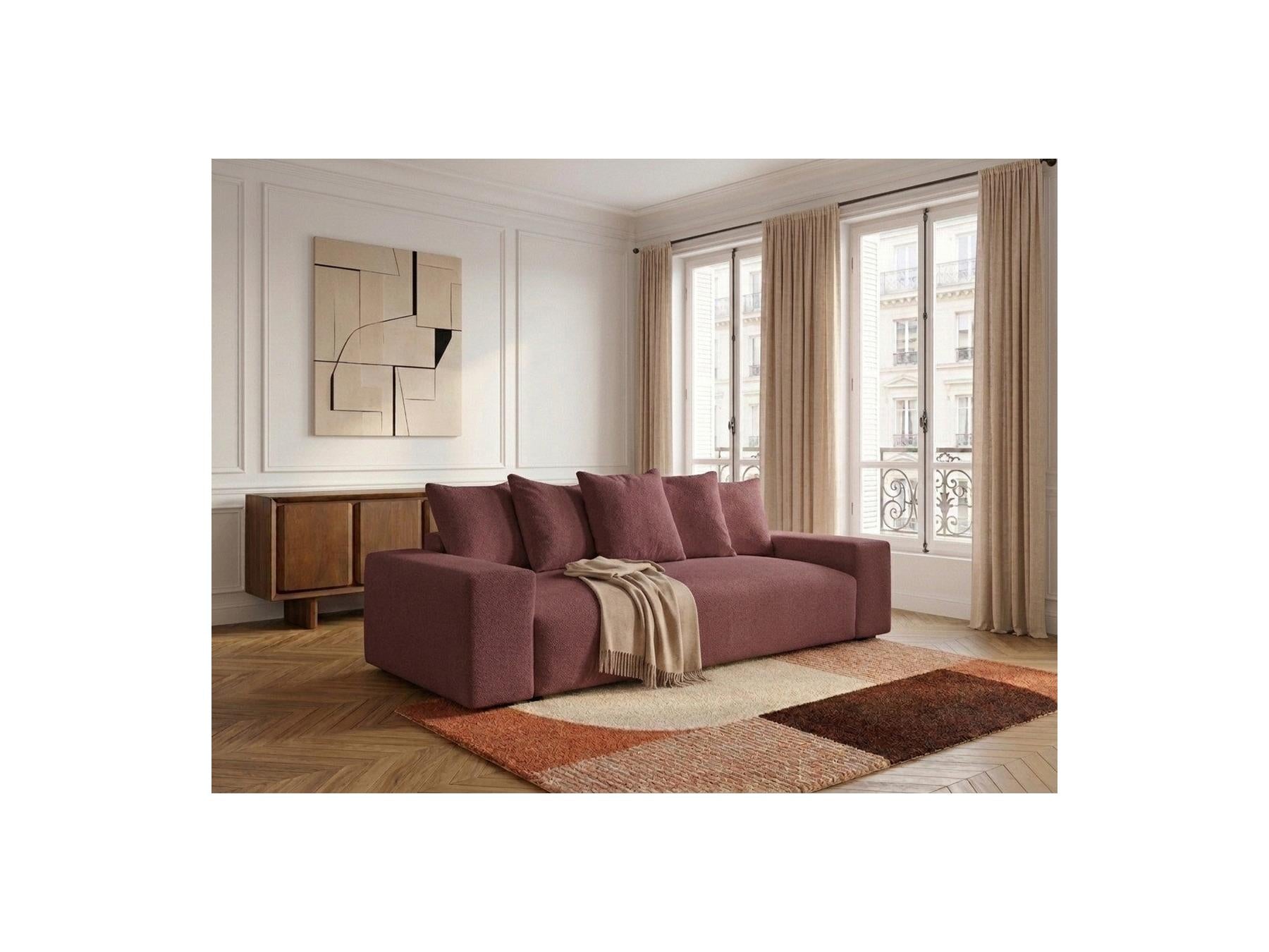 Voltaire - Canapé Droit Fixe 3 Places - Tissu Chiné