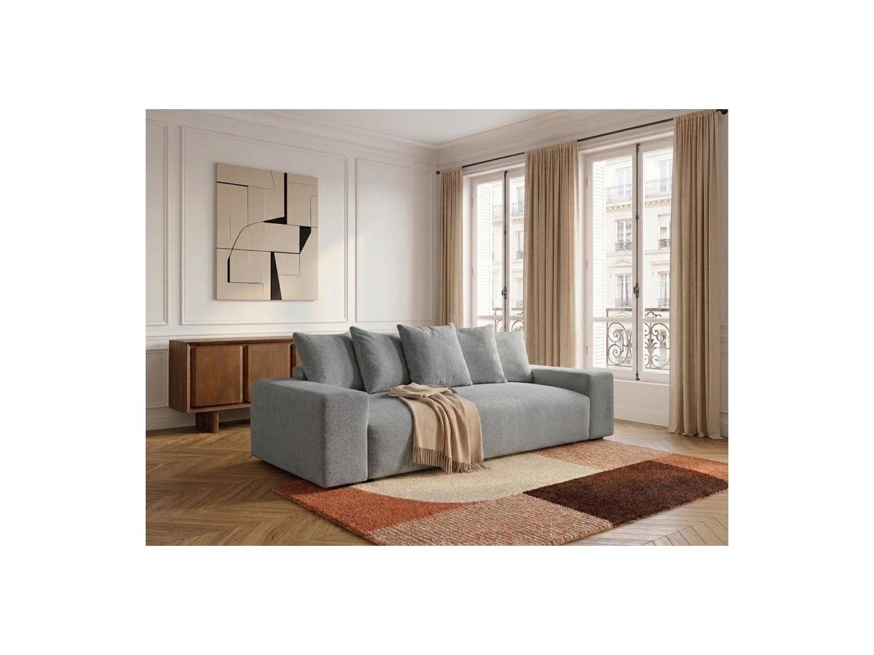 Voltaire - Canapé Droit Fixe 3 Places - Tissu Chiné