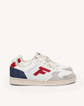 White & Red Leather Trainers
