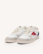 White & Red Leather Trainers