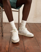 Baskets Blanc Et Vert Cuir
