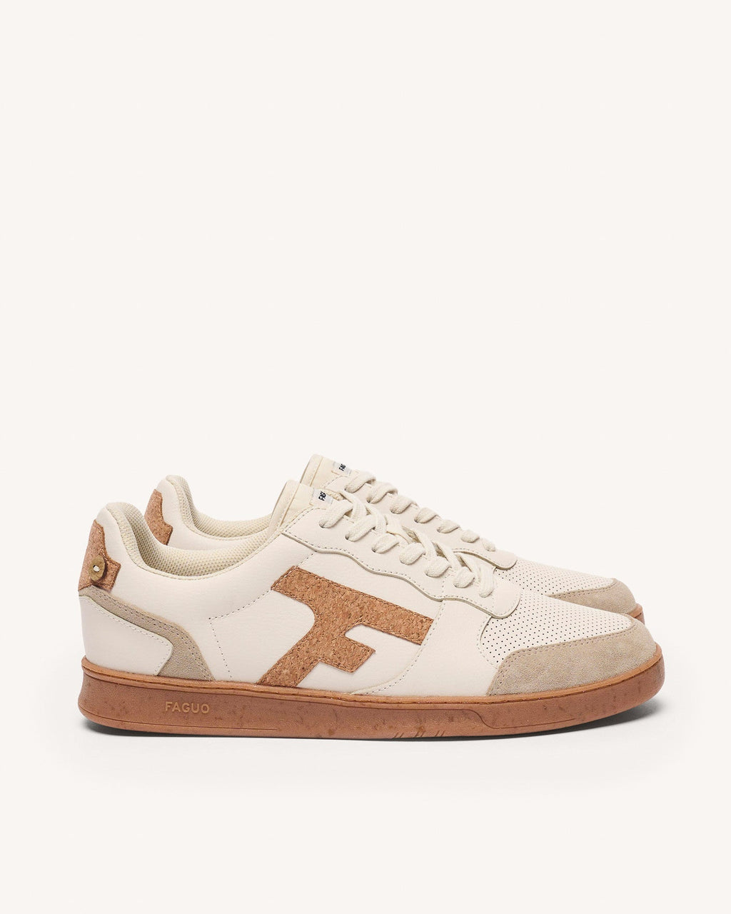 Zapatillas de cuero crudo y corcho