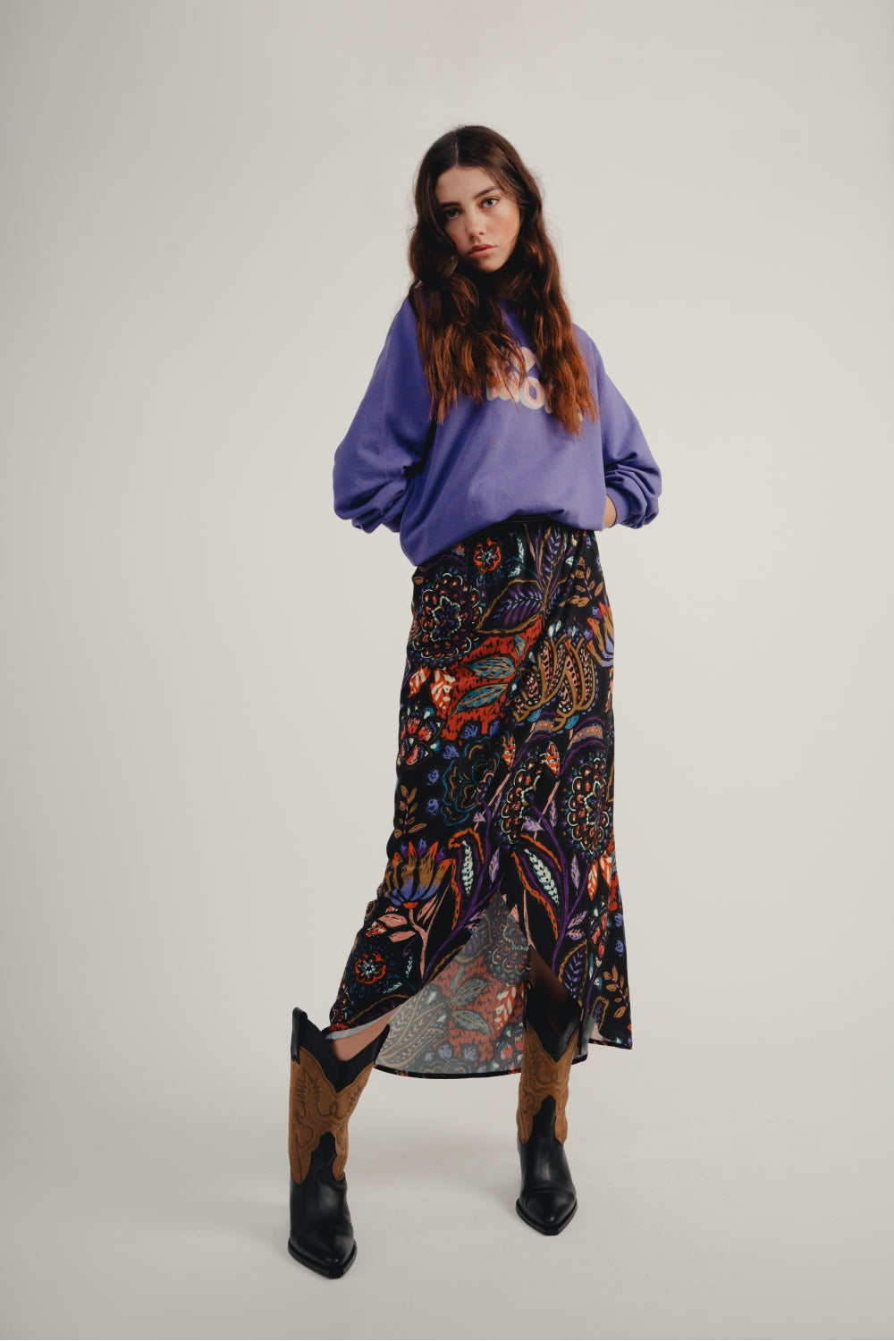 Falda larga azul Jasmine de The Lilou