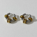 Boucles D'Oreilles Elara Bicolore - Anneau Doré Ou Argent