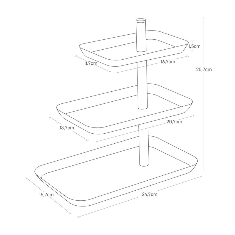 Plateau De Service 3 Niveaux - Tosca - Blanc