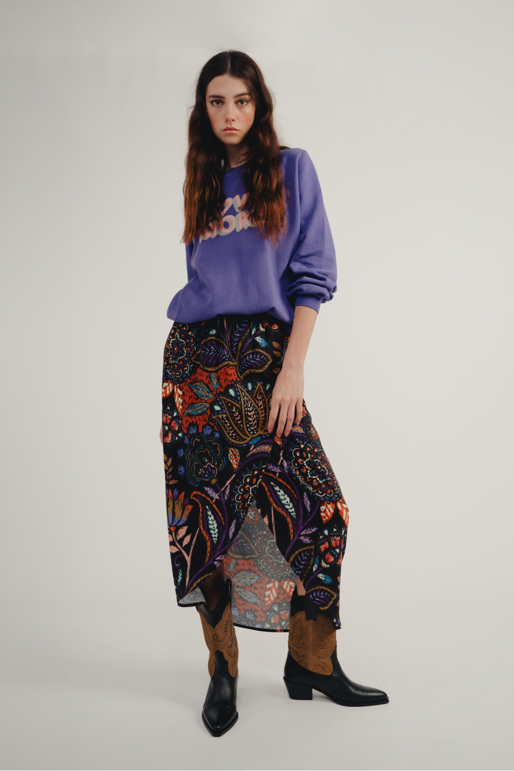 Falda larga azul Jasmine de The Lilou