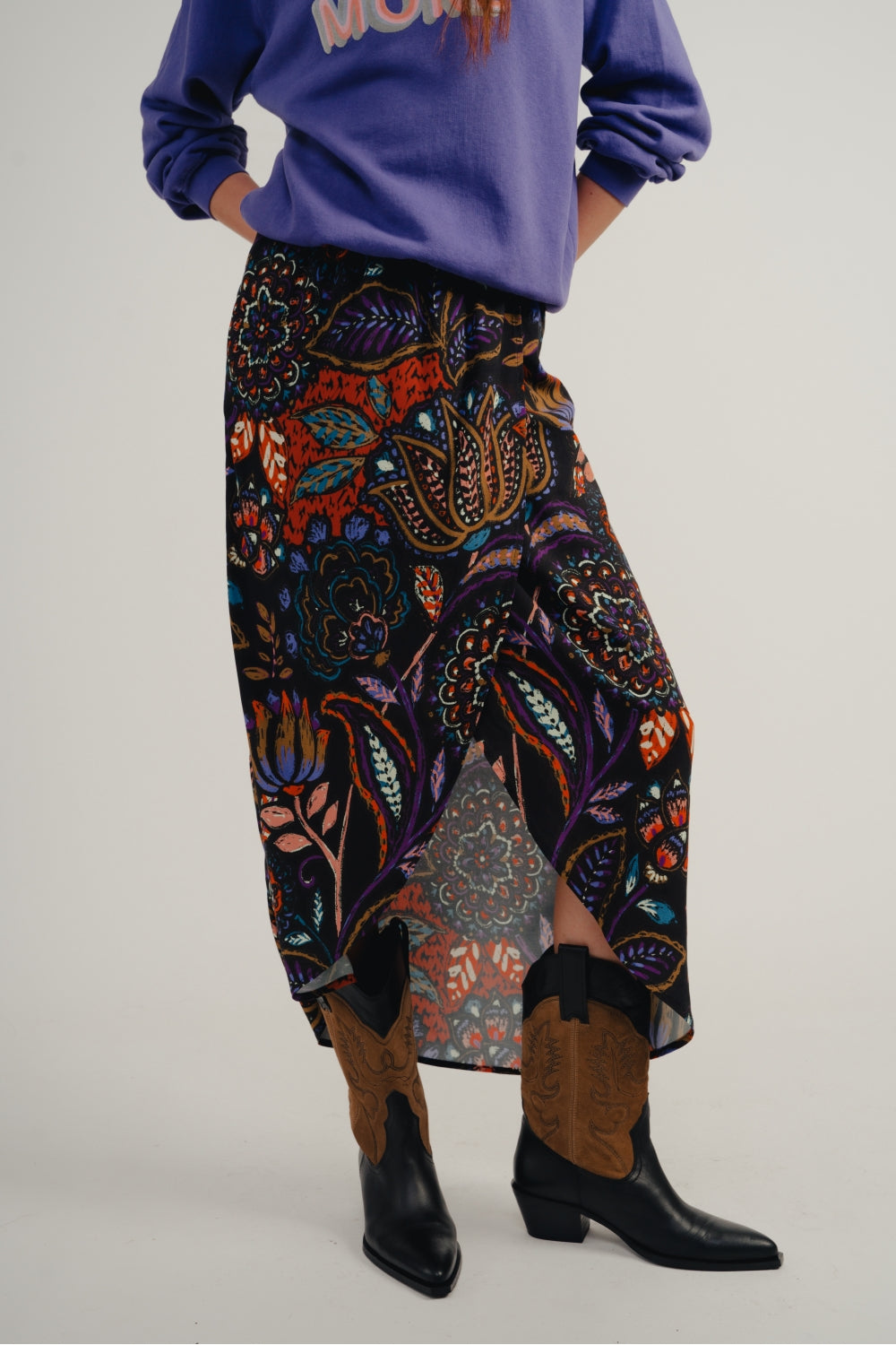 Falda larga azul Jasmine de The Lilou