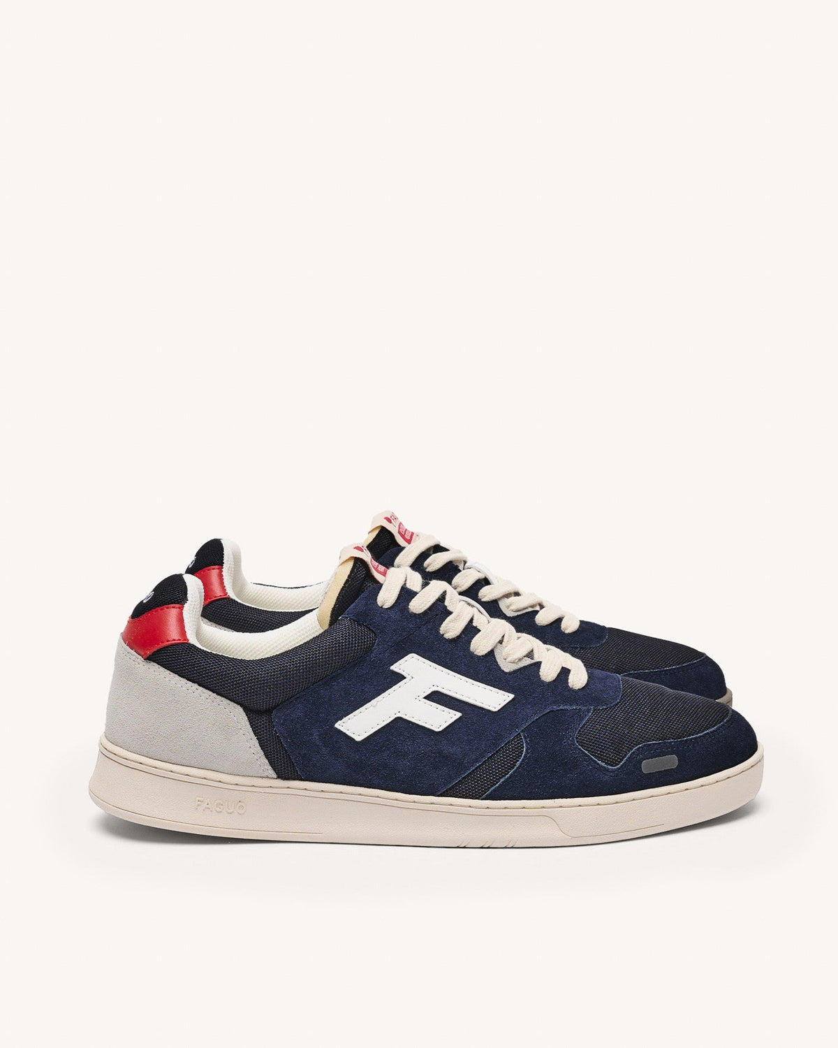 Sneakers blu e grigie in camoscio