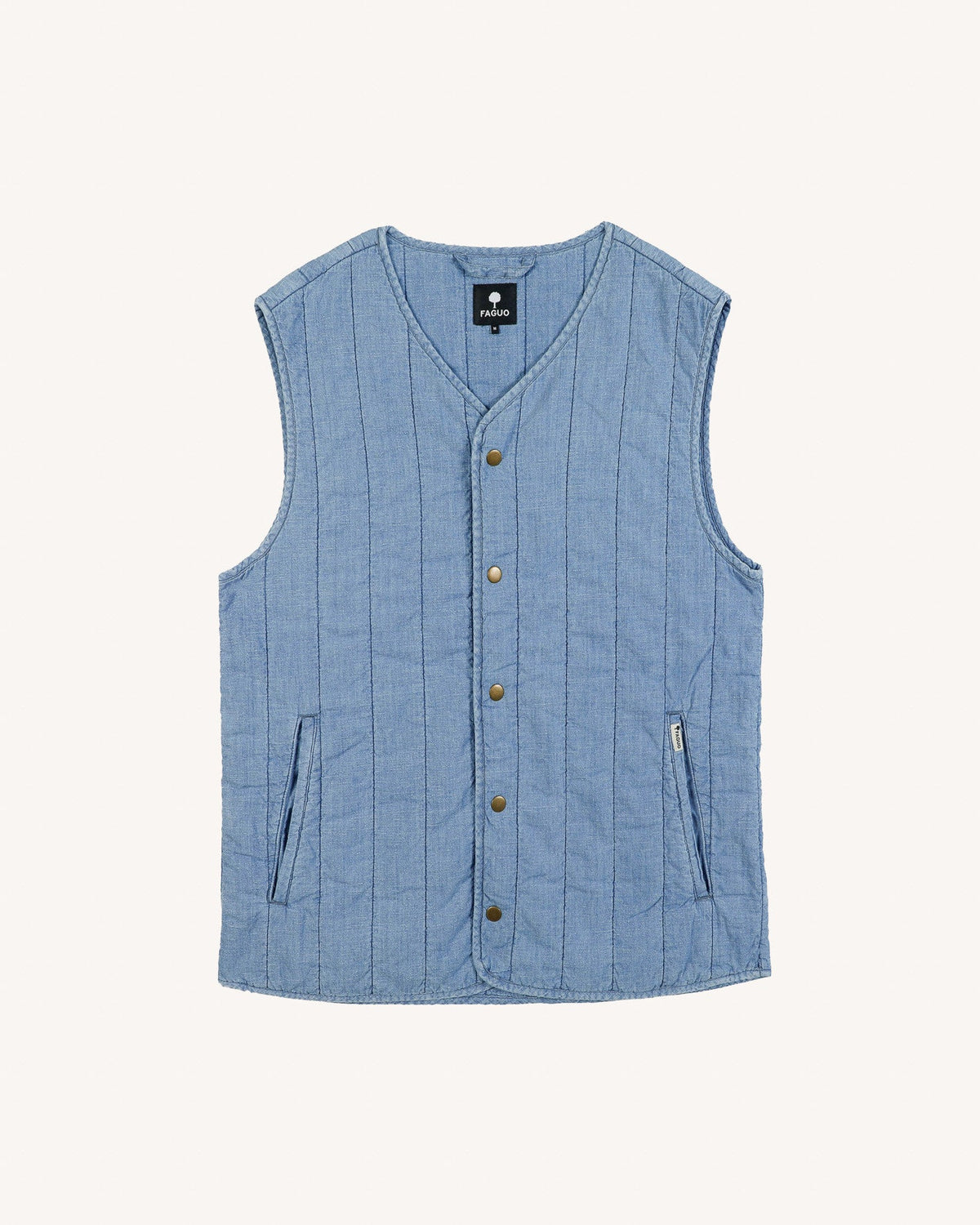 Light Denim Cotton Sleeveless Jacket