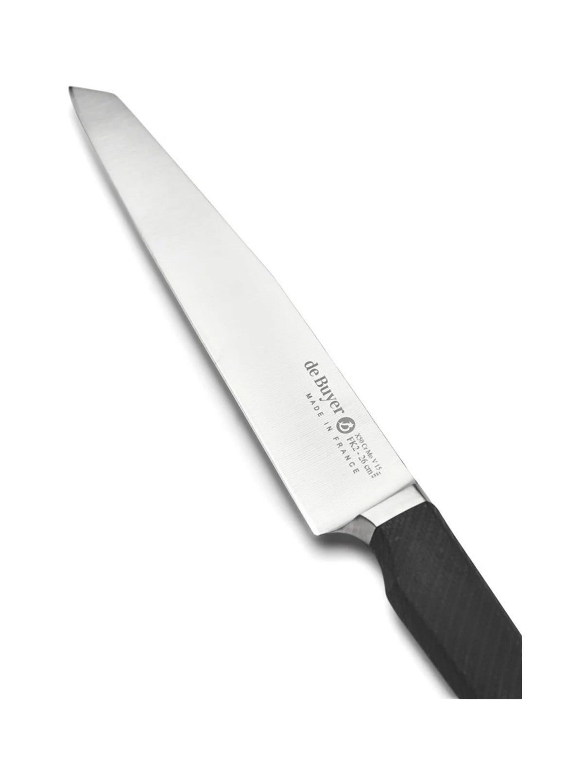 De Buyer – Fk2 - Coltello Da Taglio - Inox - Nero, coltello da cucina in acciaio inossidabile con manico nero, vista laterale