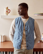 Light Denim Cotton Sleeveless Jacket
