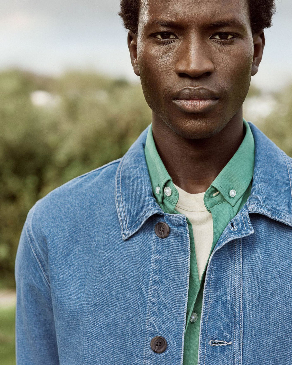 Veste En Coton Denim Clair
