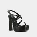 Jonak - Boecia Vernis Plisse Sandals - Black