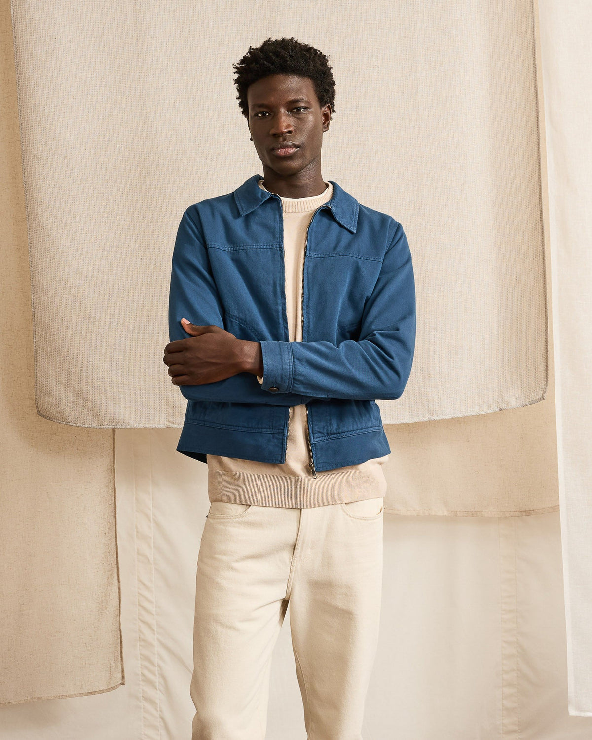 Blouson Coton Bleu Marine