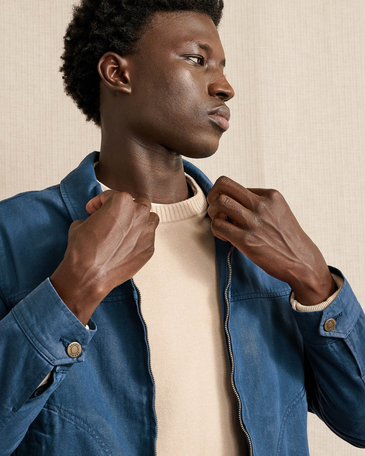 Blouson Coton Bleu Marine