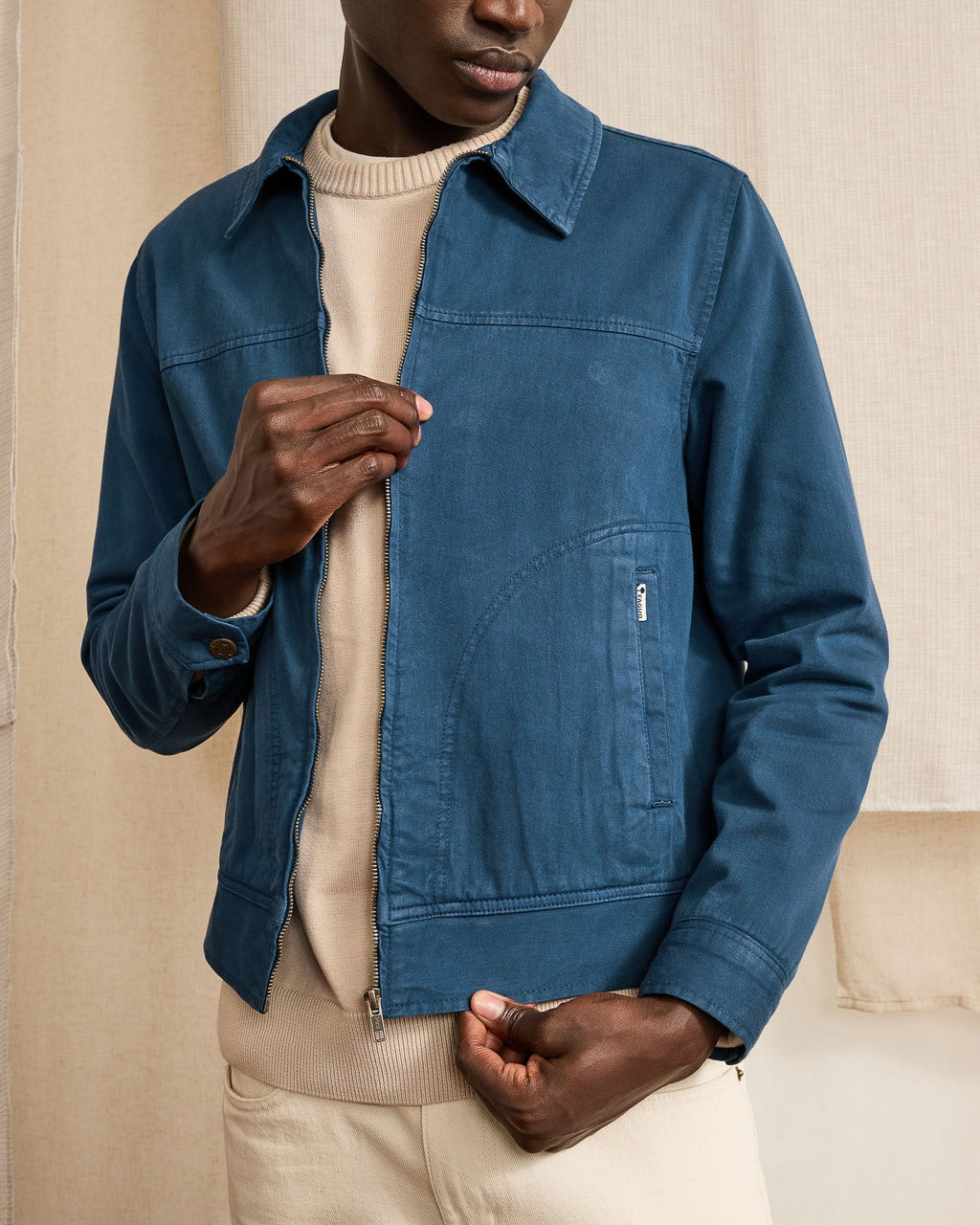 Blouson Coton Bleu Marine