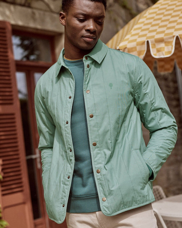 Chaqueta de algodón verde agua