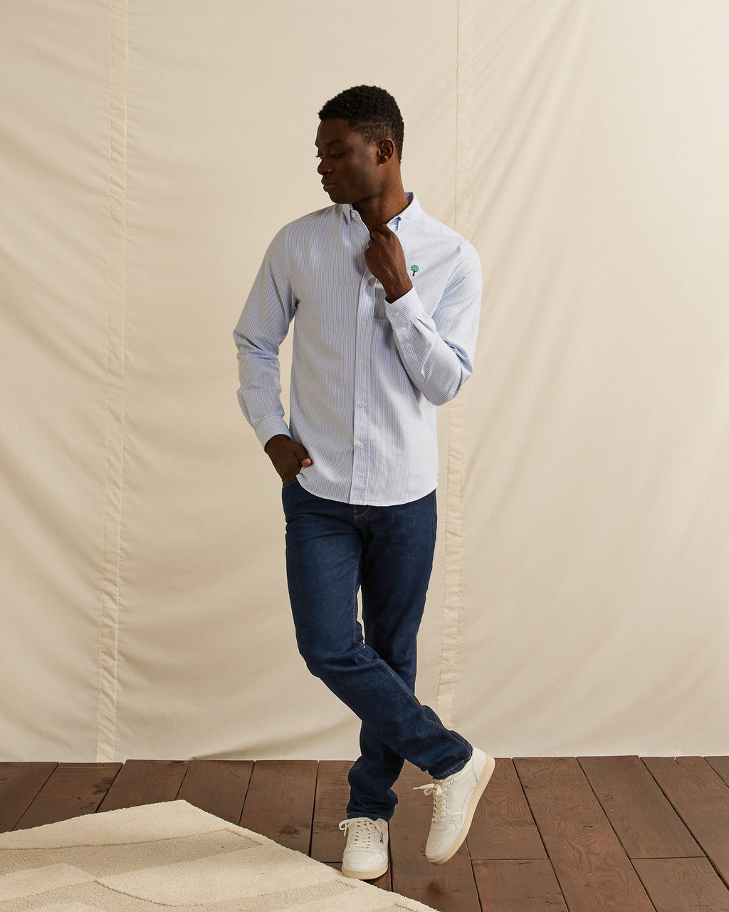 Raw Denim Slim Jeans In Recycled Cotton