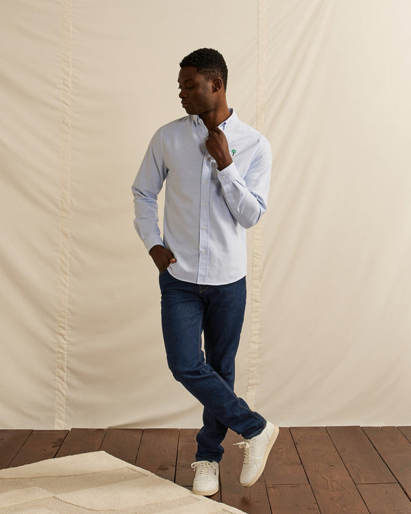 Vaqueros slim de denim sin lavar de algodón reciclado