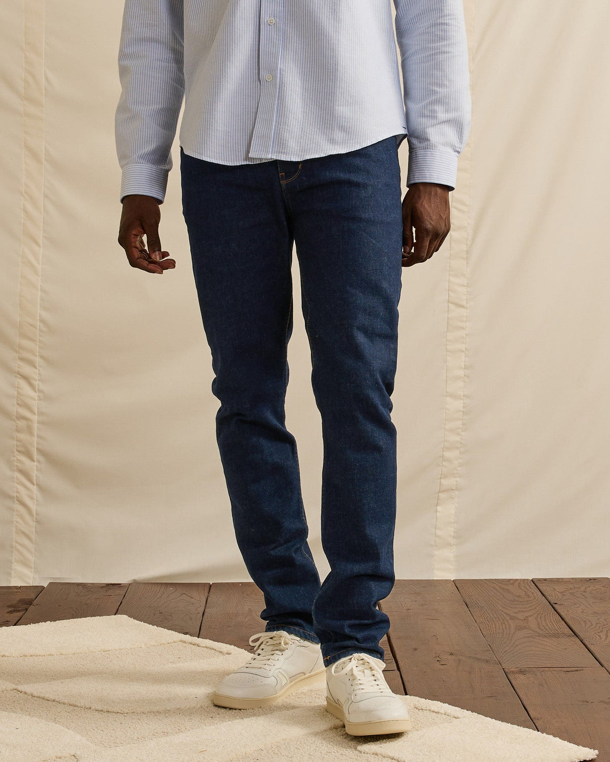 Raw Denim Slim Jeans In Recycled Cotton