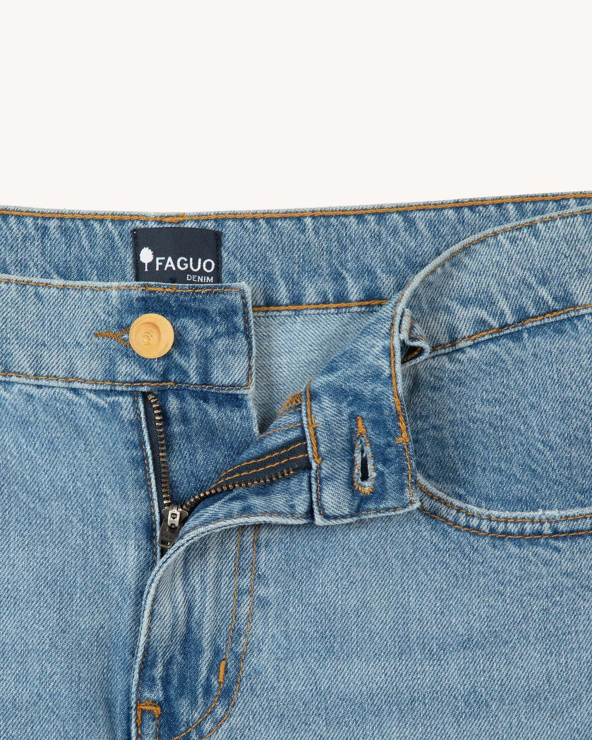 Jean Tapered Denim Clair Coton Recyclé
