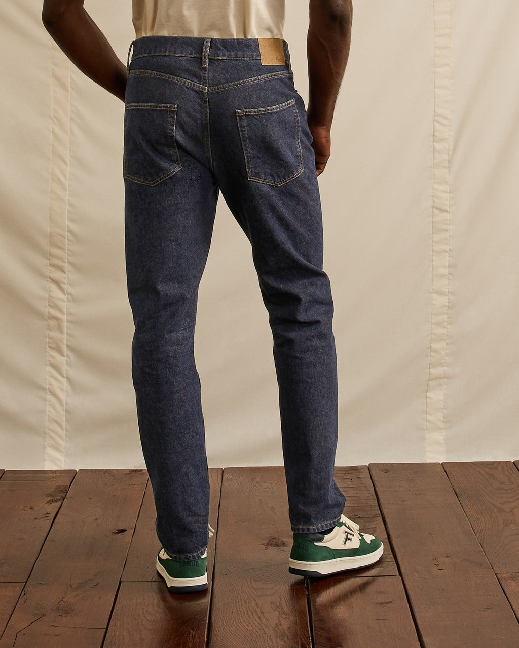 Jean Tapered Denim Brut Coton Recyclé