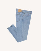 Jeans Dritti in Denim Chiaro di Cotone
