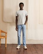 Jeans Dritti in Denim Chiaro di Cotone