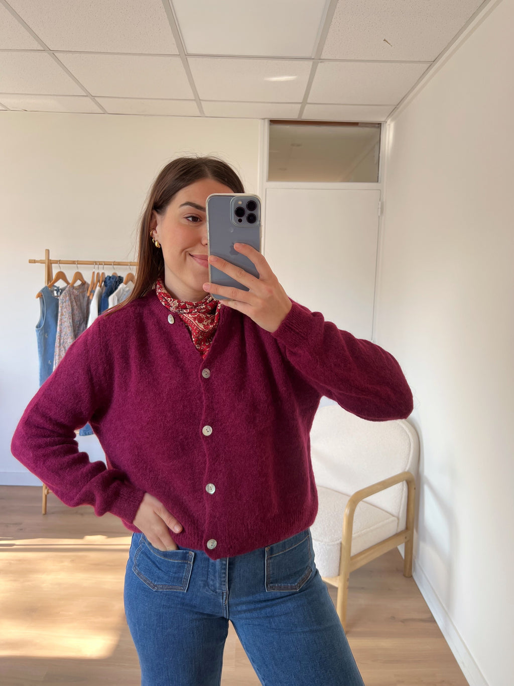 Léonie burgundy wool knit