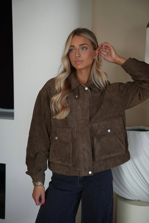 Rebeca Suede Jacket - Chocolate