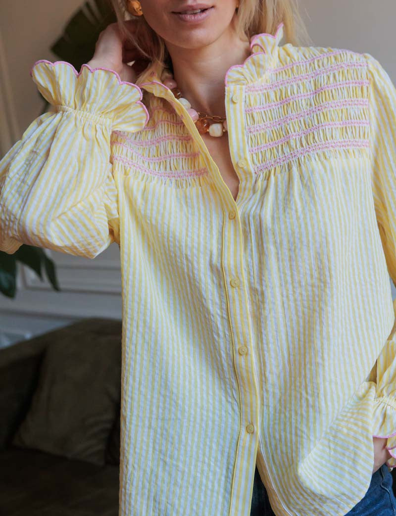 Chemise Jaune & Rose Angelo