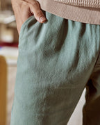 Pantaloni in lino verde acqua