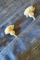 Plaid Berbère Pompon Rayures Bleues