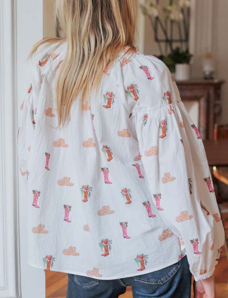 Blouse Blanche Cow