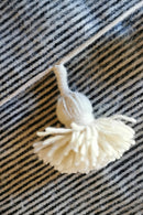 Plaid Berbère Pompon Noir Et Blanc