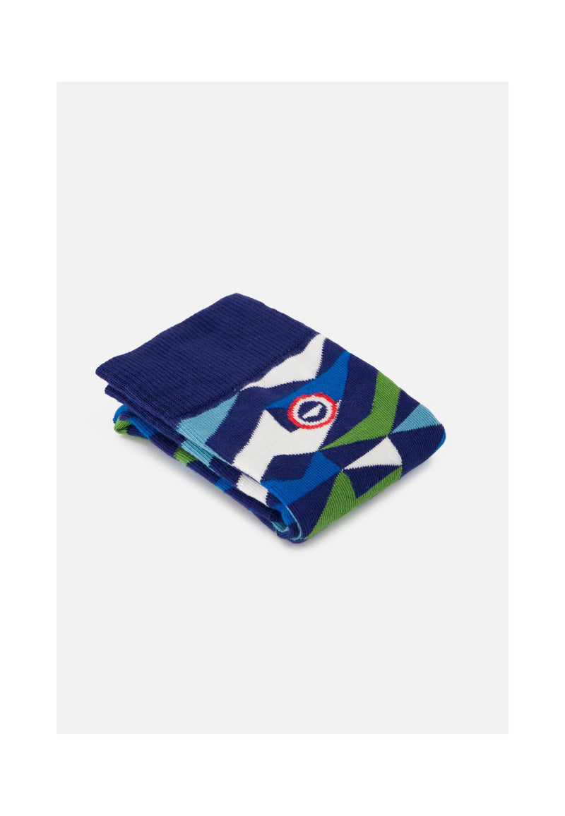 Chaussettes Mi-Hautes - Mosaïque Indigo