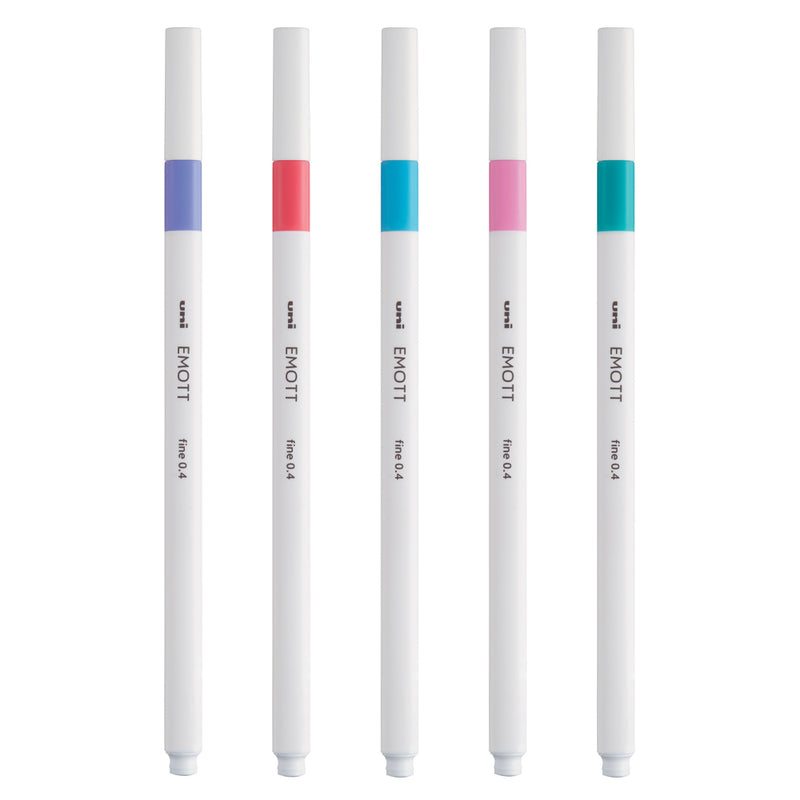 5 Feutres - Couleurs Acidulées - Emott By Uni-Ball