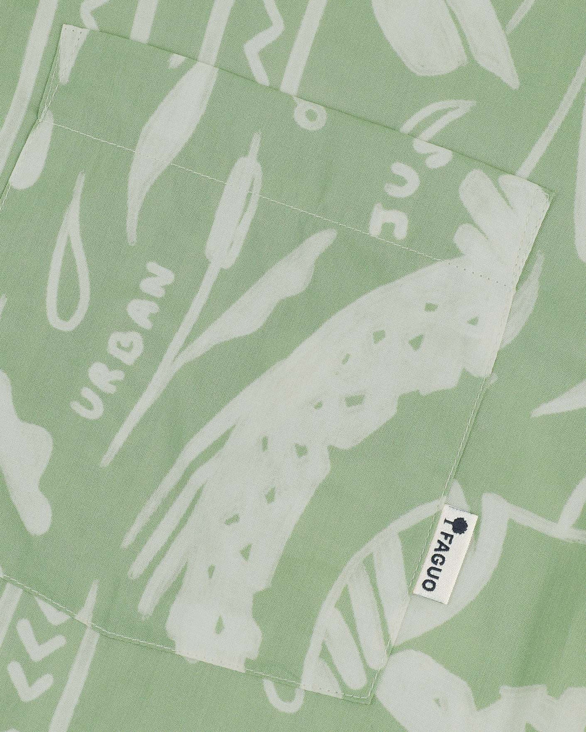 Camicia con motivo kaki ed écru in cotone