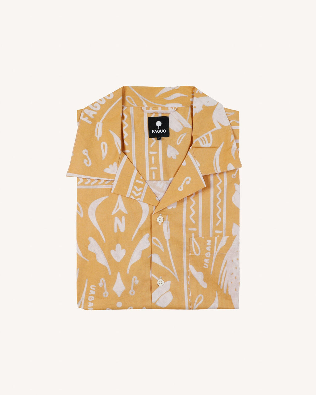 Chemise Manches Courtes Ocre Coton
