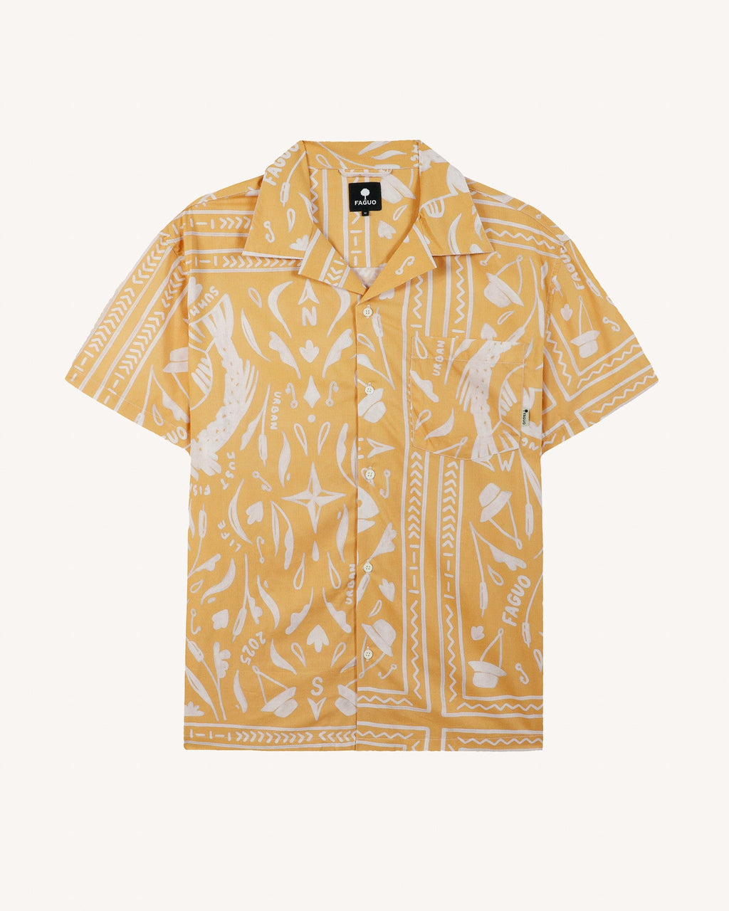 Chemise Manches Courtes Ocre Coton