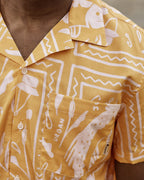 Chemise Manches Courtes Ocre Coton