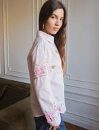 Roze Geborduurde Blouse Sabela