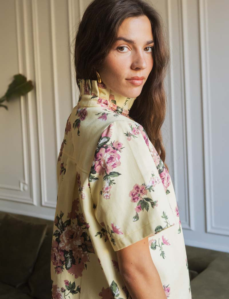 Robe Jaune Fleurie James