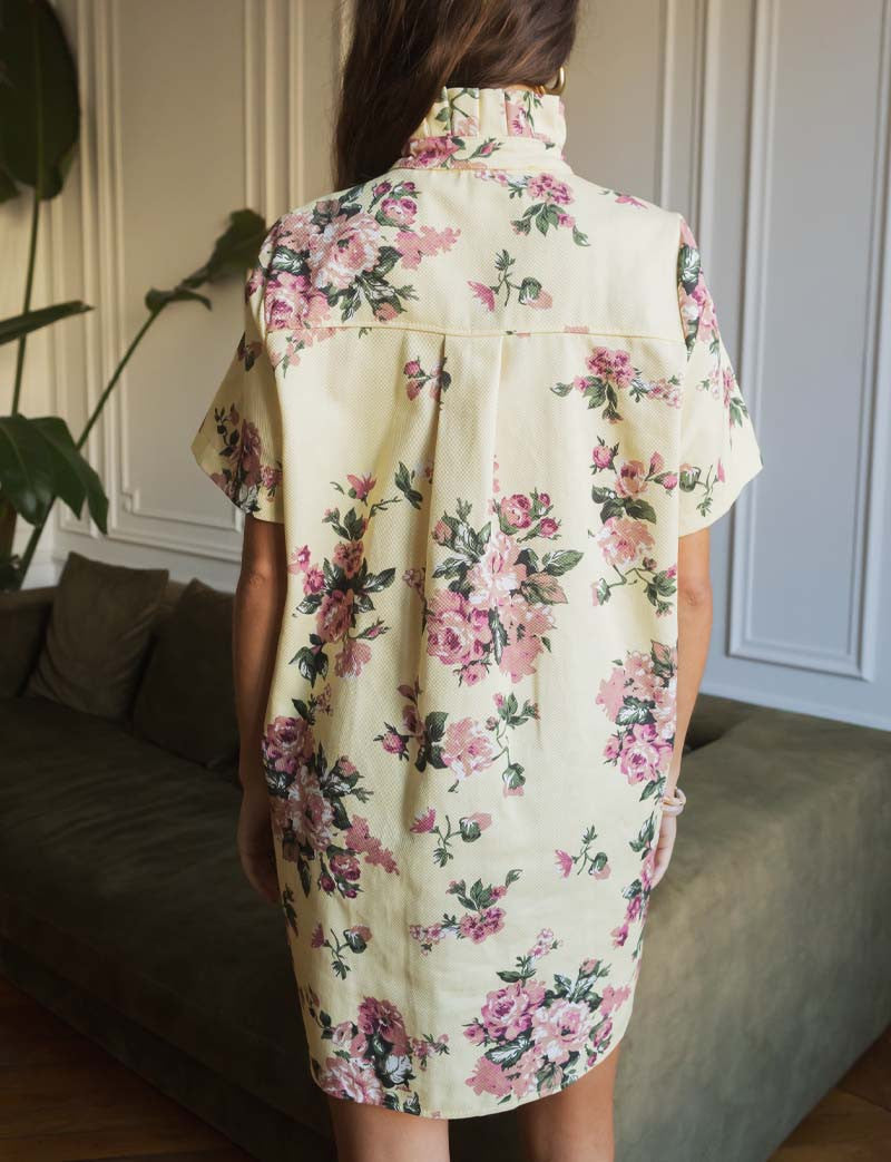 Robe Jaune Fleurie James