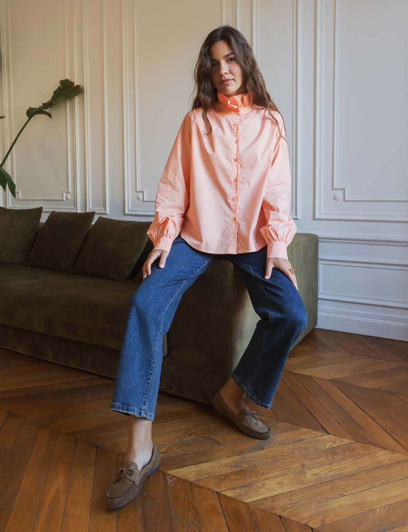 Pfirsichfarbene Bluse Gustava